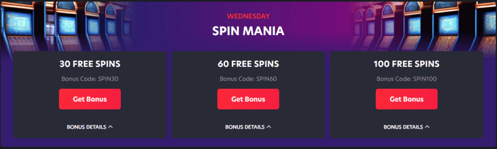 Free Spins Bonuses 1Red Casino