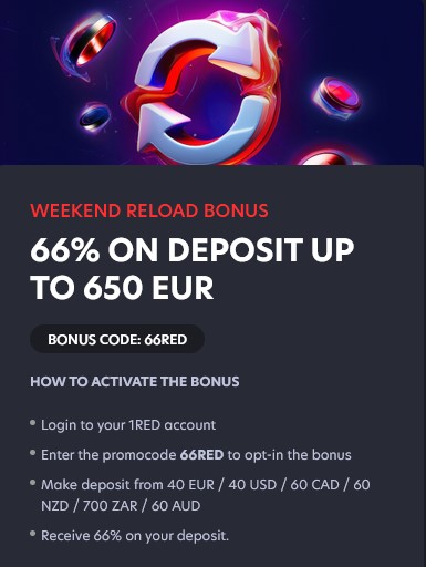 Reload Bonus 1Red Casino