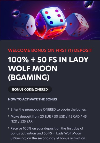 Welkomstbonussen 1Red Casino
