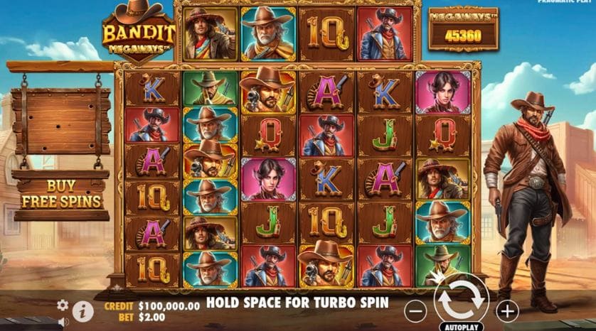 Spielverlauf von Bandit Megaways bei Gunsbet Casino