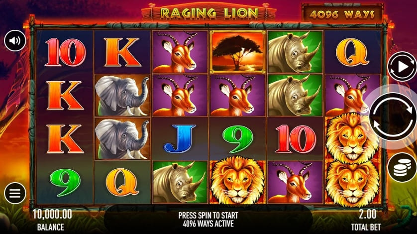 Spielverlauf von Raging Lion bei Spinch Casino