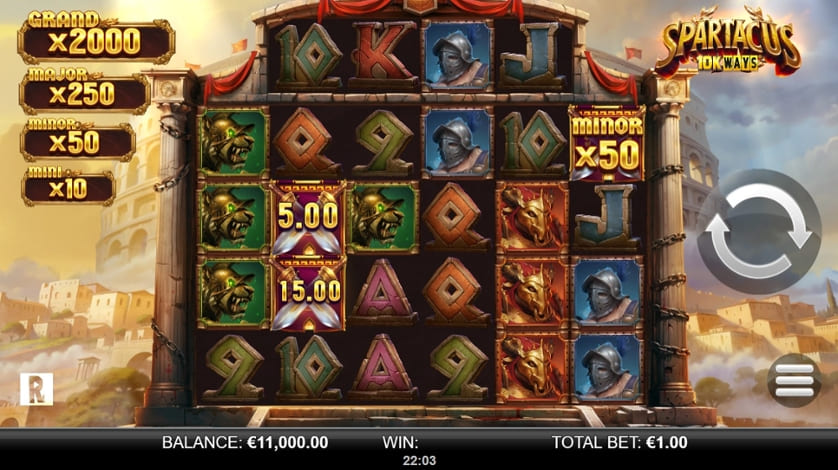 Gameplay van Spartacus 10K Ways bij Monixbet Casino