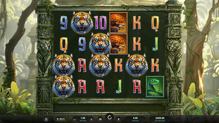 Symbols and values in Tiger Shrine slot